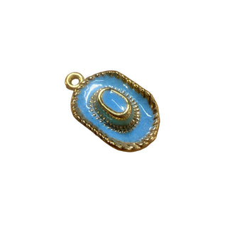 Charms chapeau cow boy bleu