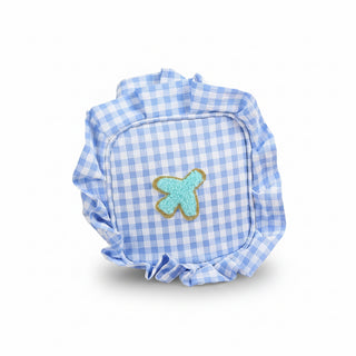 Pochette vichy bleu avion