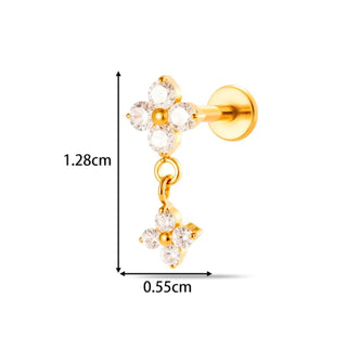Piercing double trèfles - Titane