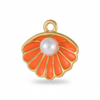 Charms coquillage orange