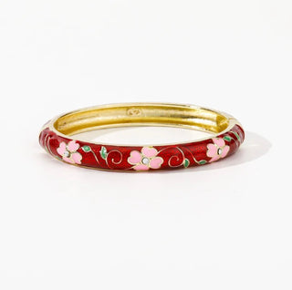 Bracelet rouge fleurs