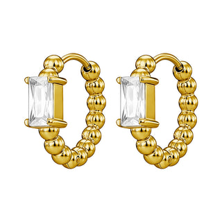 Boucles strass rectangle