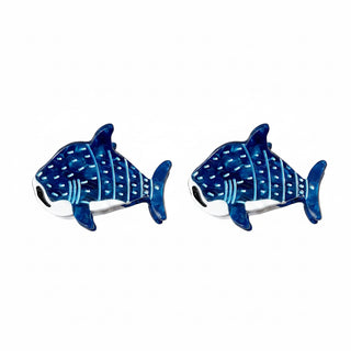 2 pinces baleine bleue