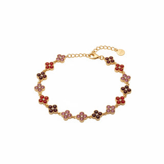 Bracelet trèfles multi rose - acier