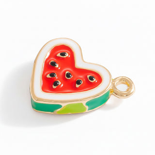 Charms pastèque cœur rouge