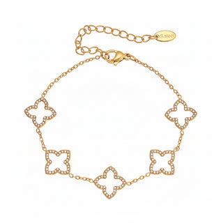Bracelet trèfle gm Strass - Acier