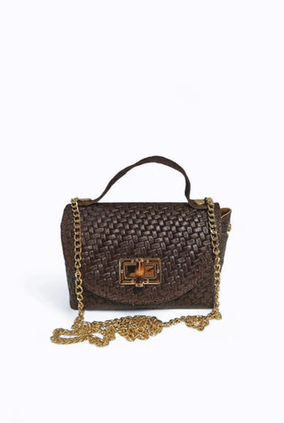 Sac en nubuck tressé marron