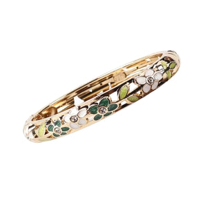 Bracelet fleurs vertes