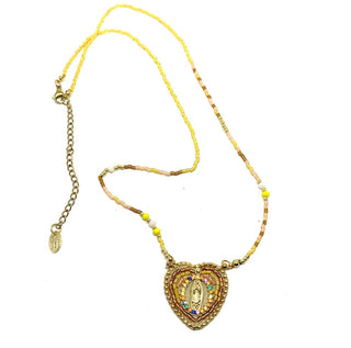 Collier ex-voto Vierge jaune