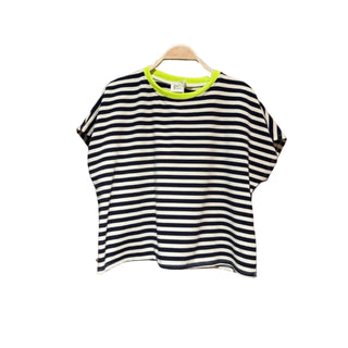 Tee shirt marinière marine et beige