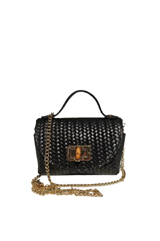 Sac en nubuck tressé noir