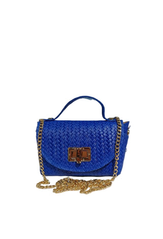 Sac en nubuck tressé bleu