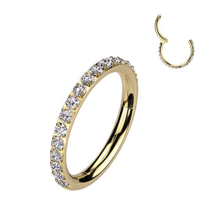 Piercing Anneau Strass face - Titane