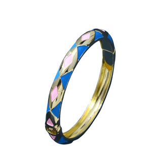 Bracelet bleu losanges roses
