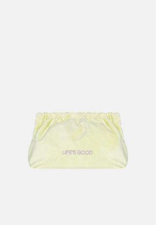 Pochette en velours jaune