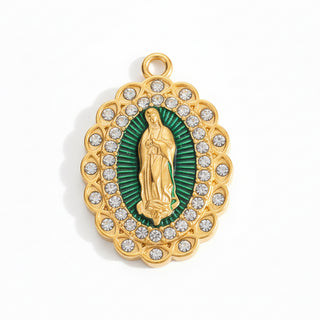 Charms vierge marie vert