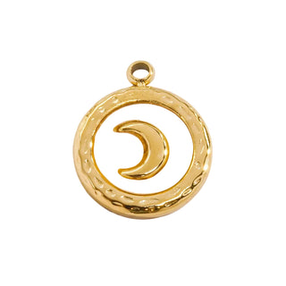 Charms rond blanc lune