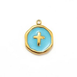 Charms croix bleue