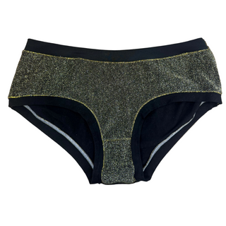 Culotte lurex noire dorée