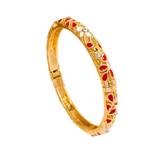 Bracelet fleur rouge