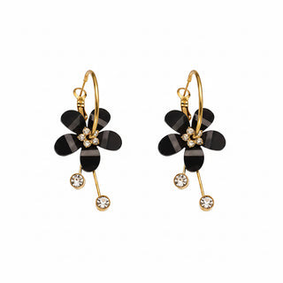 Boucles fleurs gris - acier