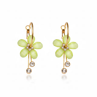 Boucles fleurs vert clair - acier