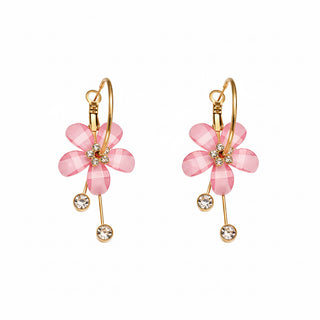 Boucles fleurs roses - acier