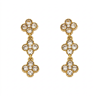 Boucles trèfles strass