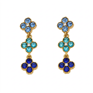 Boucles trèfles bleu