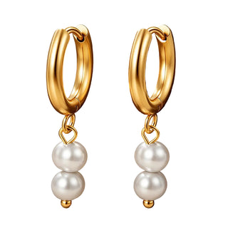 Boucles doubles perles - acier