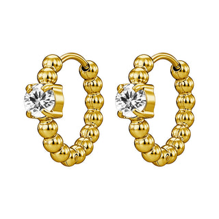 Boucles strass rond - acier