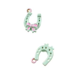 Charms fer à cheval vert