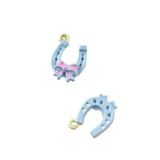 Charms fer à cheval bleu