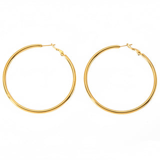 Boucles créoles fines 60 mm - acier
