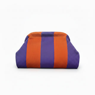 Pochette rayée violet et orange