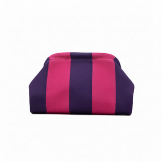 Pochette rayée rose et violet