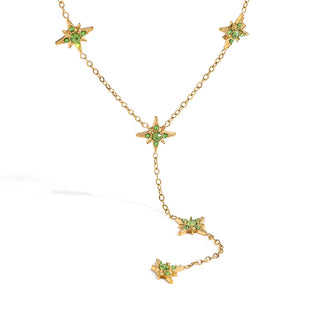 Collier cravate étoiles vertes