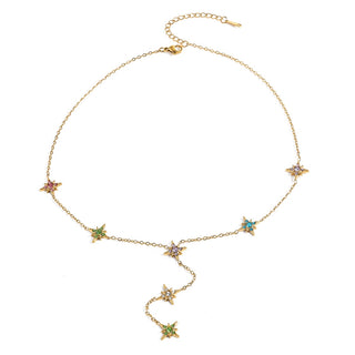 Collier cravate étoiles multicolors