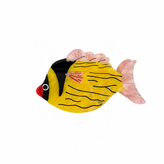 Pince poisson jaune&rose