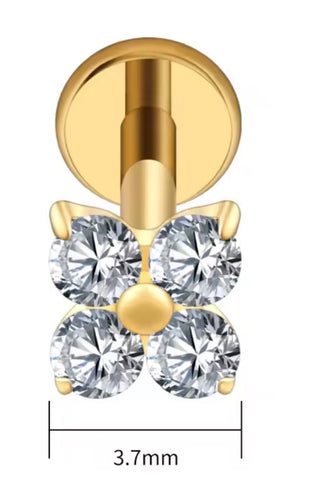Piercing trèfle M - Titane