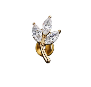 Piercing feuille - Titane